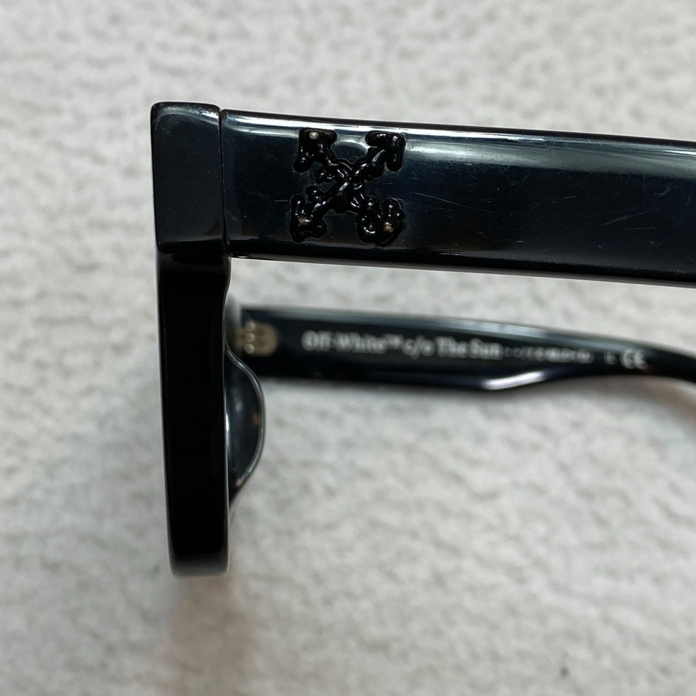 OFF WHITE OW40001U Sunglasses 68J Black Rectangle 57-19-145 - Picture 16 of 16